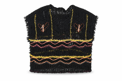 Next Girls Black  Knit Pullover Jumper Size 7 Years