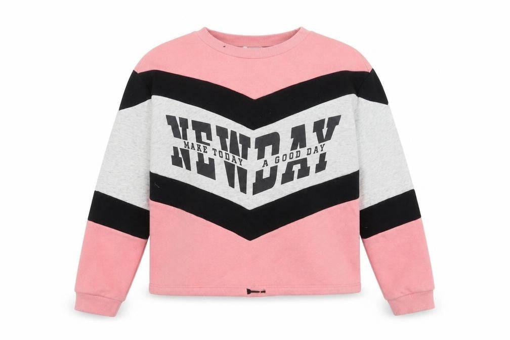 H&M Girls Pink   Pullover Sweatshirt Size 12-13 Years  - make today a good day