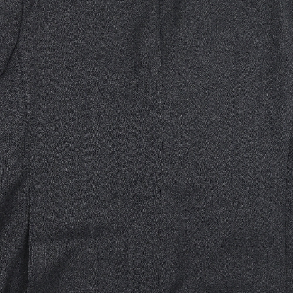 Wellington Mens Grey Herringbone  Jacket Suit Jacket Size 46