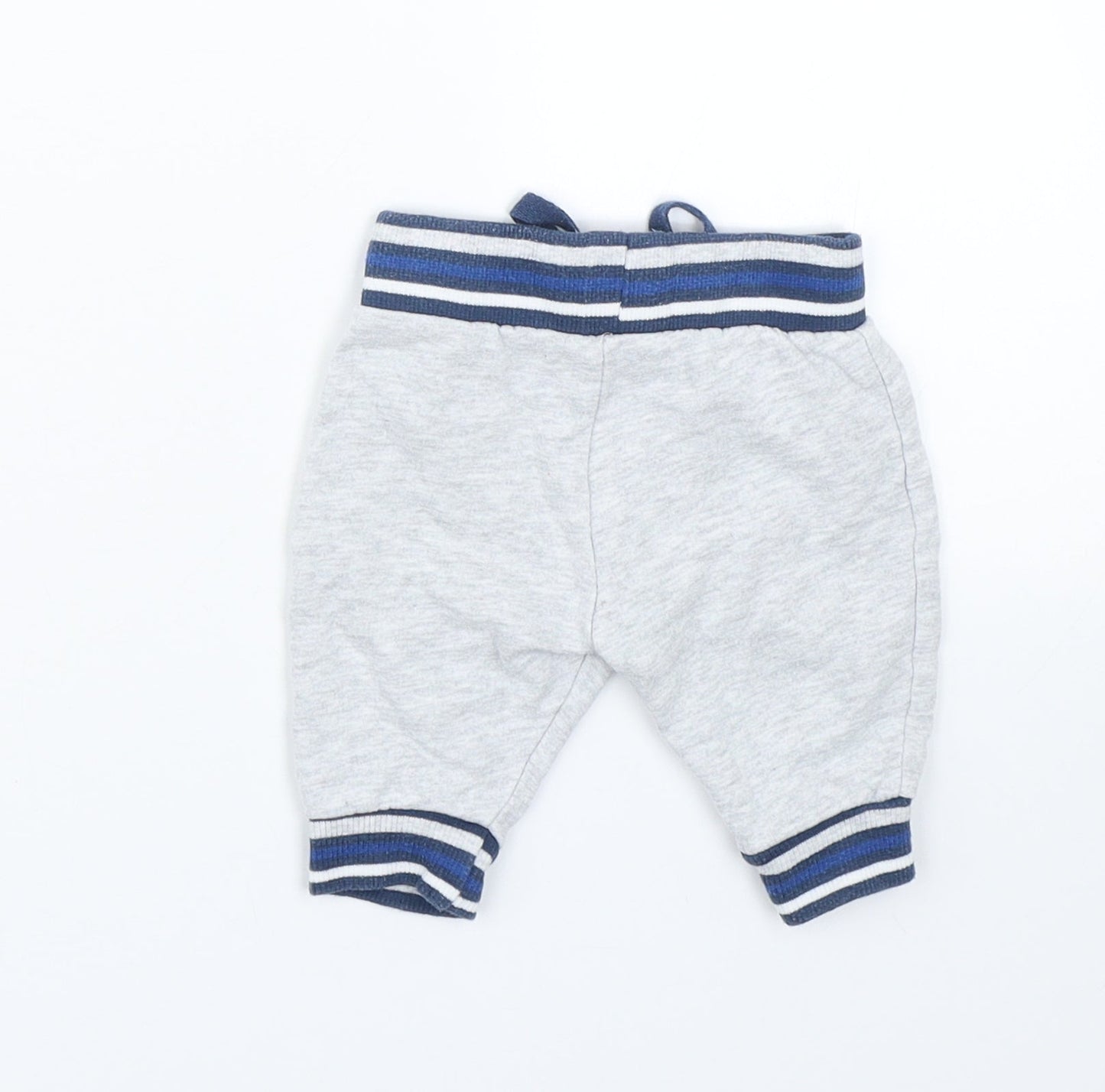 Mothercare Boys Grey Striped  Sweatpants Trousers Size 0-3 Months  - 0-1 Months