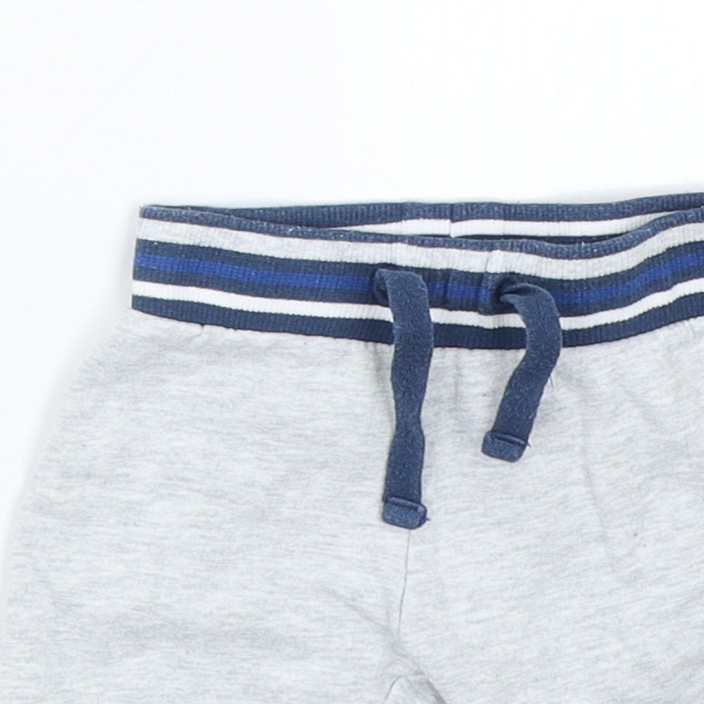 Mothercare Boys Grey Striped  Sweatpants Trousers Size 0-3 Months  - 0-1 Months