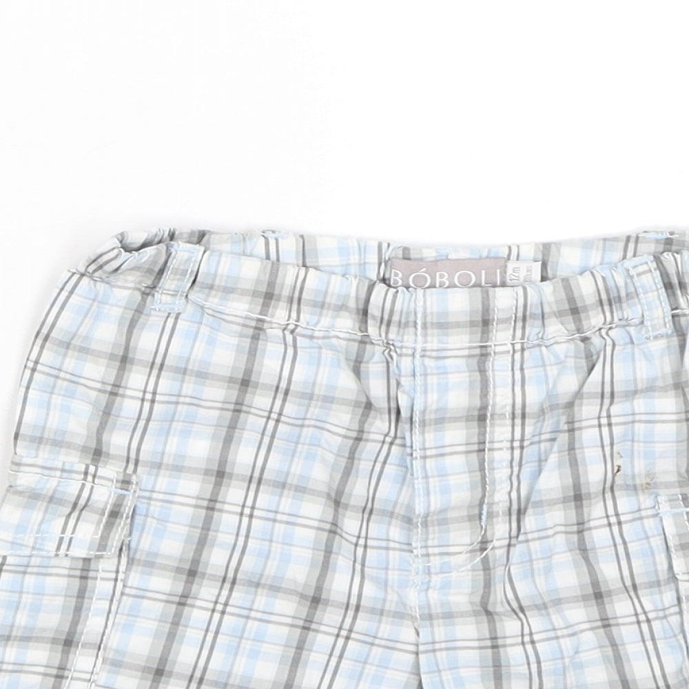 Boboli Baby Blue Check  Cropped Trousers Size 12 Months  - Shorts