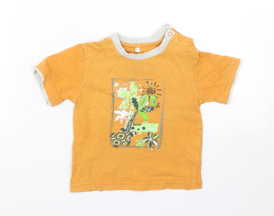 Preworn Baby Yellow   Basic T-Shirt Size 18-24 Months  - Crocodiles