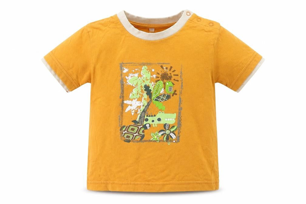 Preworn Baby Yellow   Basic T-Shirt Size 18-24 Months  - Crocodiles