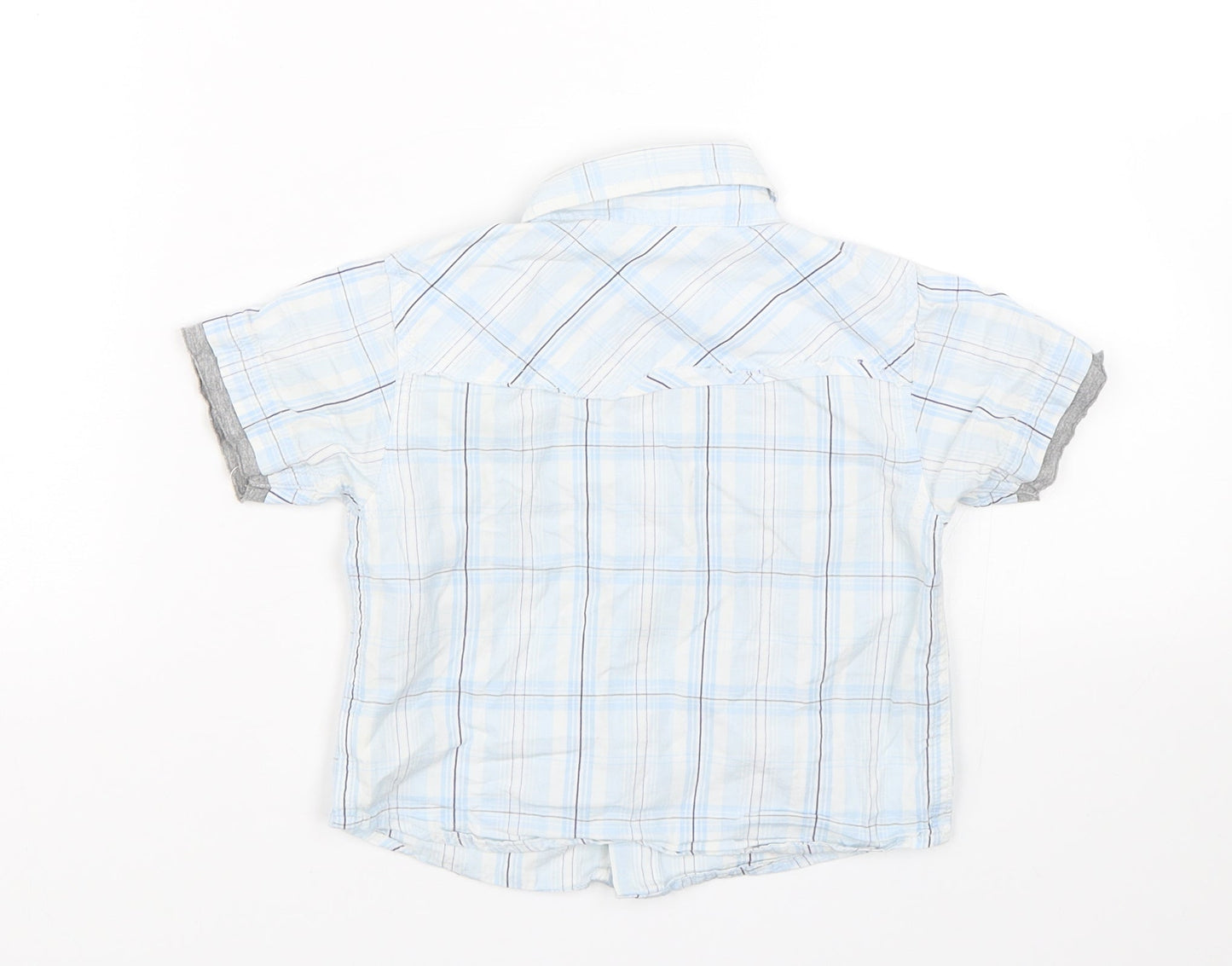 Rebel Boys Blue Check  Basic Button-Up Size 2-3 Years