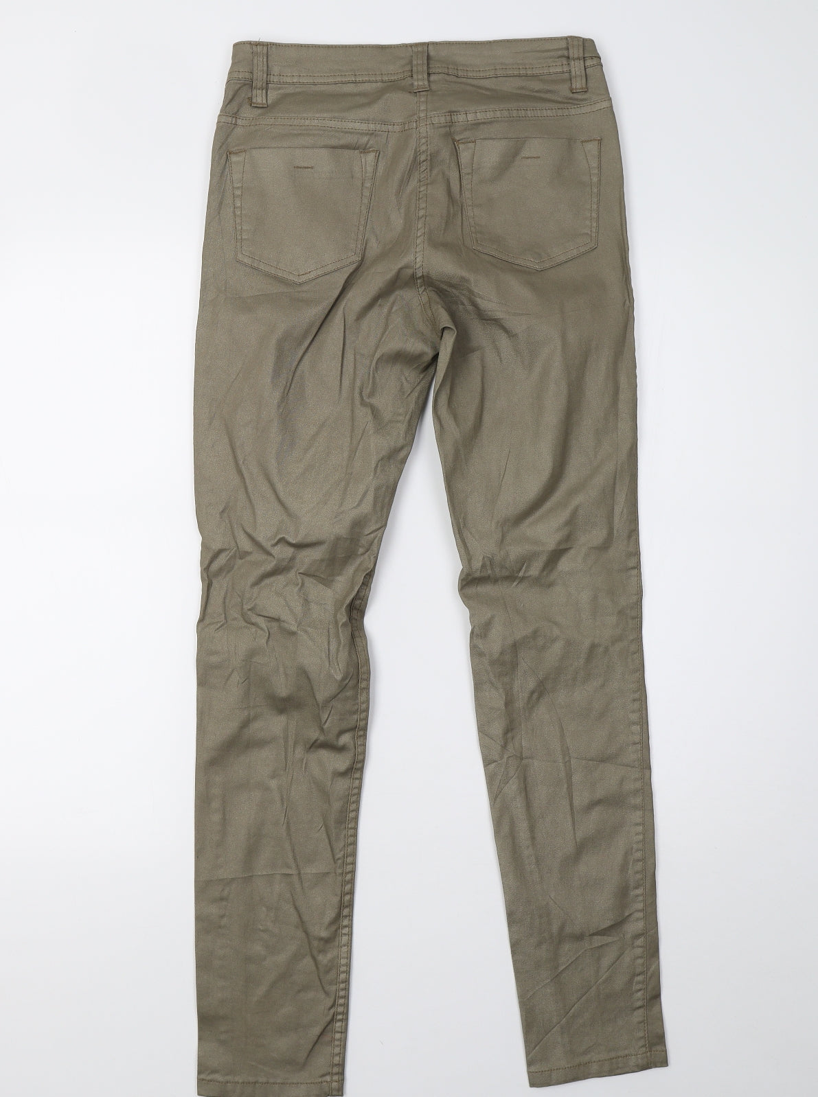 up fashion Womens Gold  Latex Skinny Jeans Size 10 L30 in