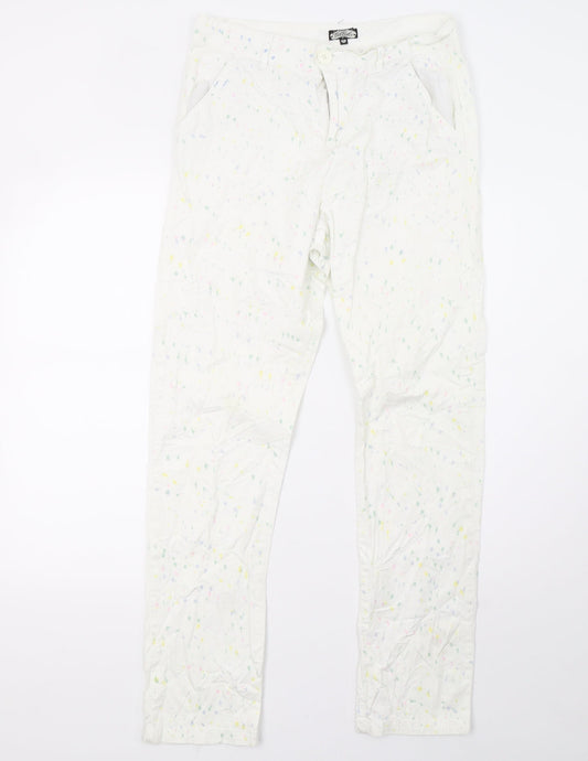 bikbak Womens White Polka Dot  Trousers  Size XS L30 in