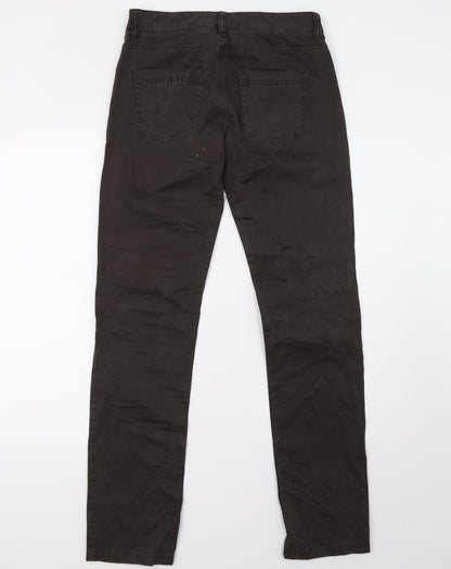 Back view of sprit women’s brown denim trousers, size UK 8, 32-inch leg
