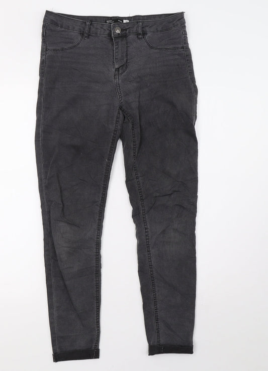 Preworn Womens Grey  Denim Skinny Jeans Size 10 L30 in