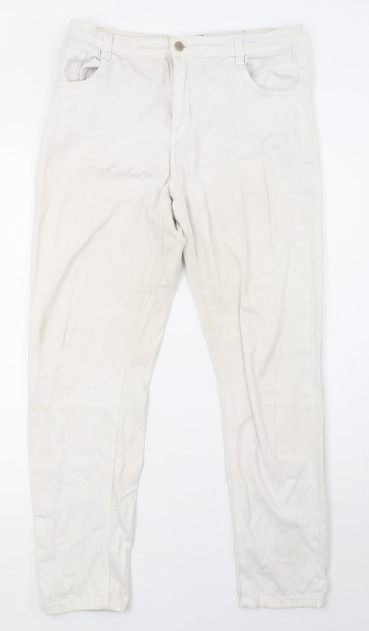 momokrem Womens White  Denim Straight Jeans Size 14 L28 in