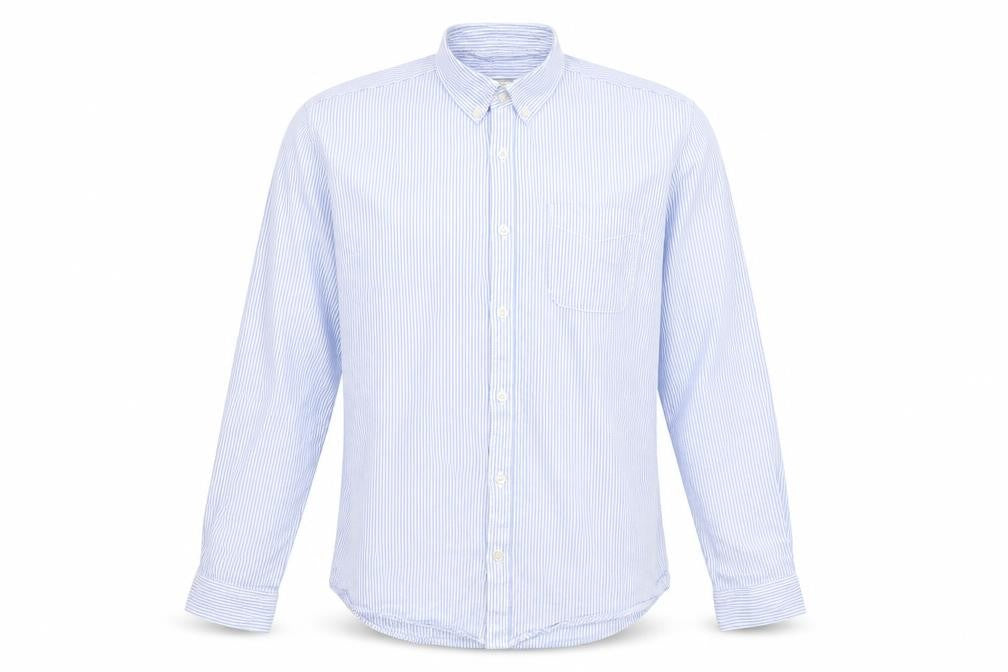 River Island Mens Blue Striped   Button-Up Size L