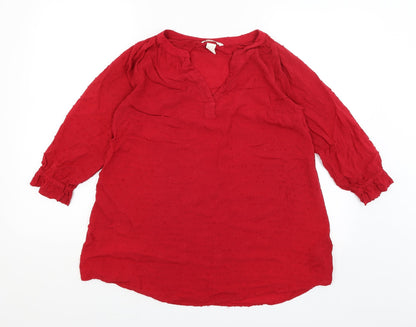 H&M Womens Red   Basic Blouse Size S