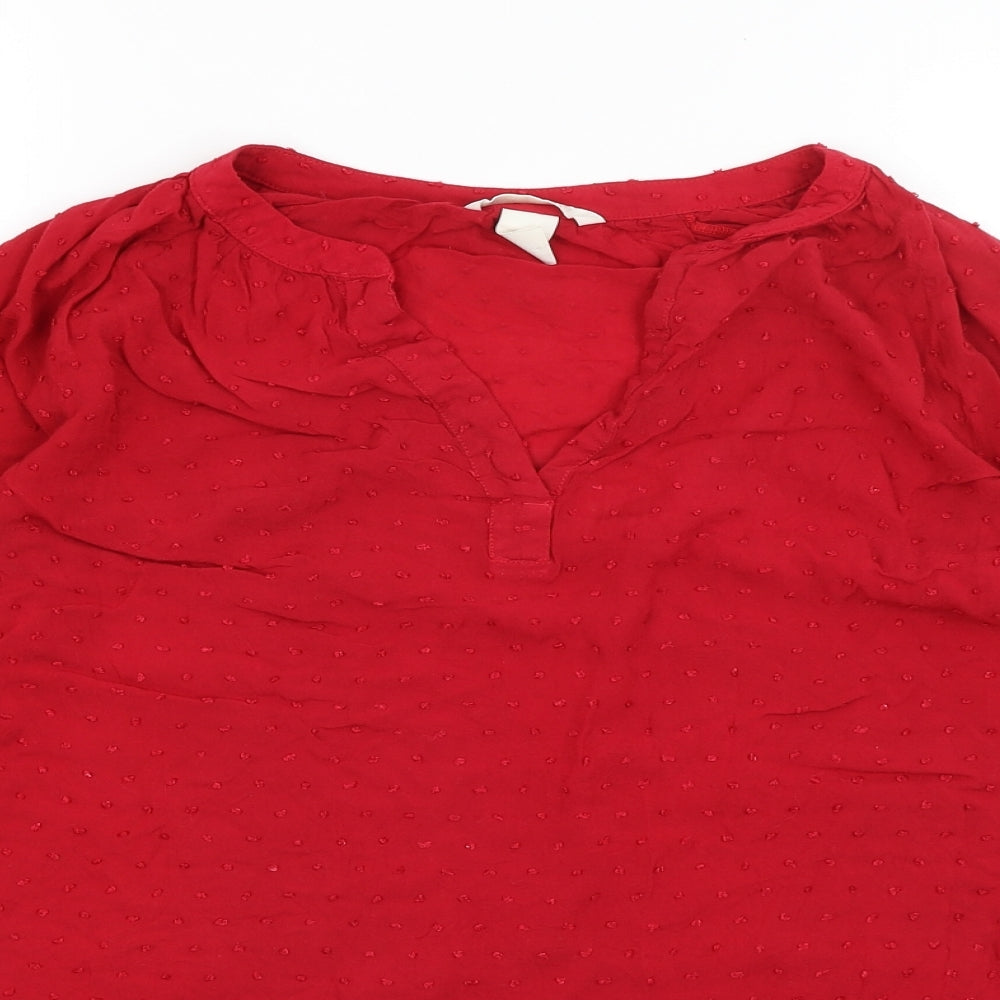 H&M Womens Red   Basic Blouse Size S