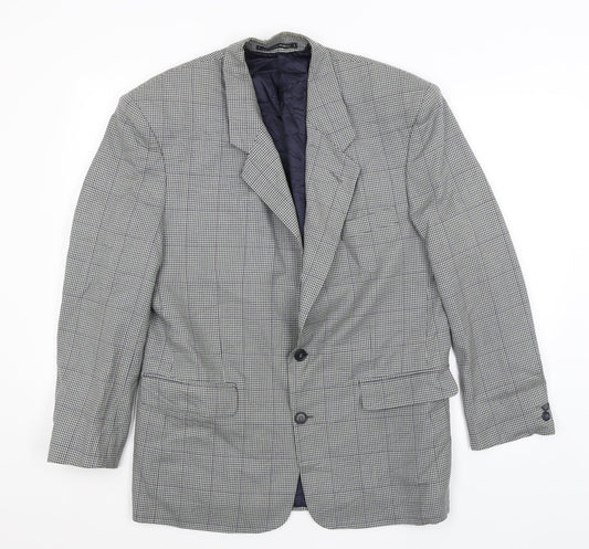 Chatsworth Mens Grey Houndstooth  Jacket Blazer Size L