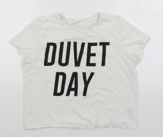 NEXT Womens White   Basic T-Shirt Size 12  - Duvet Day