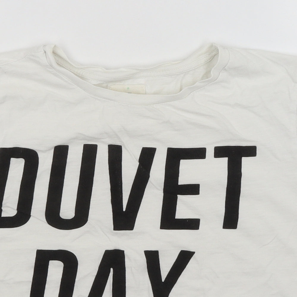 NEXT Womens White   Basic T-Shirt Size 12  - Duvet Day