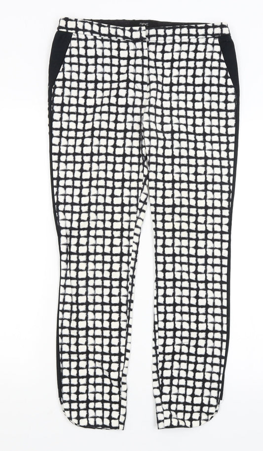 NEXT Womens Black Polka Dot  Trousers  Size 8 L25.5 in