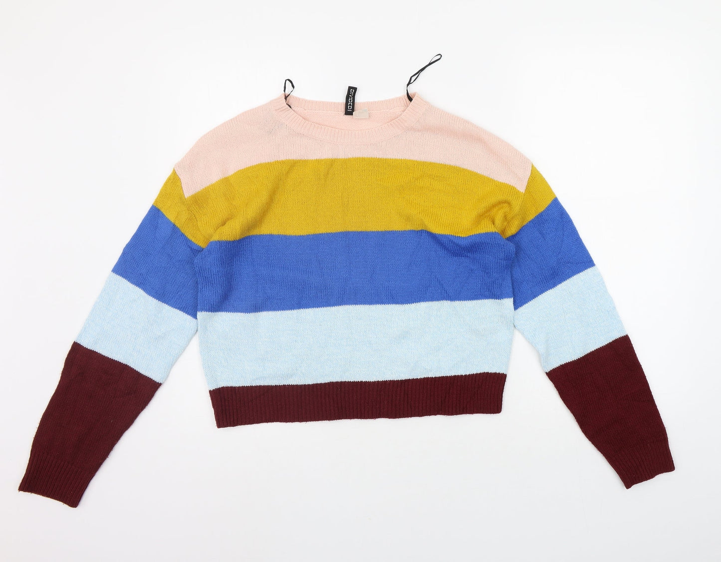Divided Womens Multicoloured Striped  Pullover Jumper Size S
