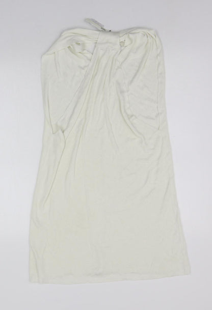 Back view of ASOS women’s white jumper dress, size UK 8