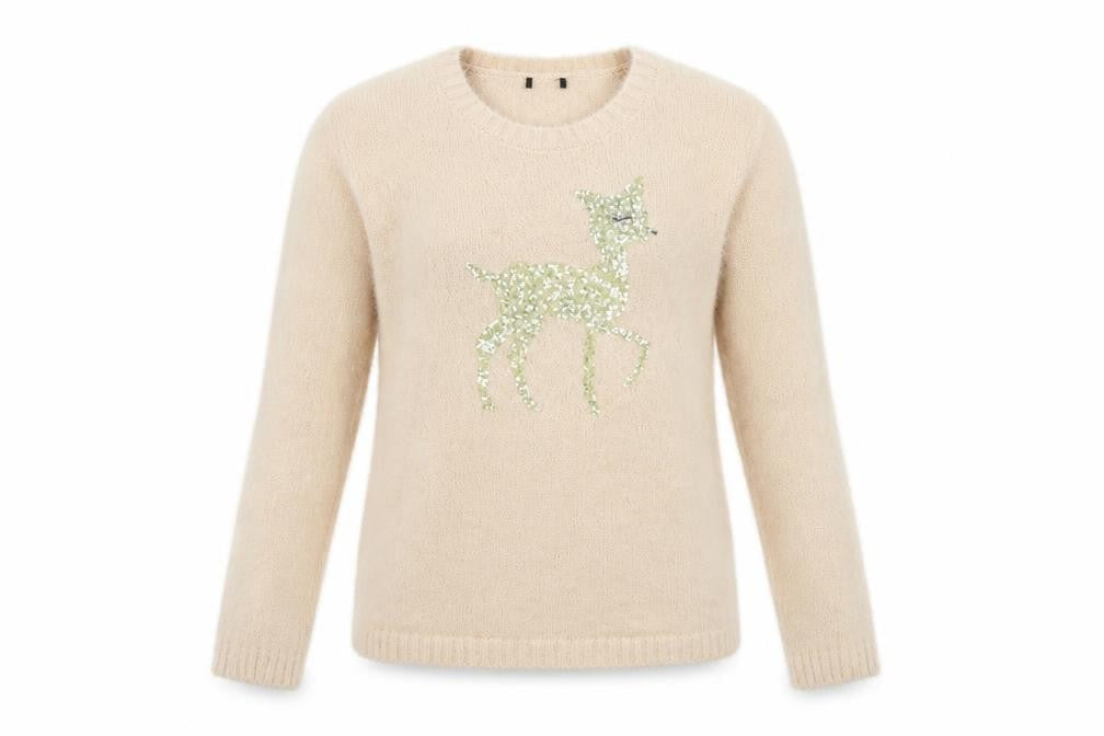 Preworn Womens Beige   Pullover Jumper Size 10  - SEQUIN