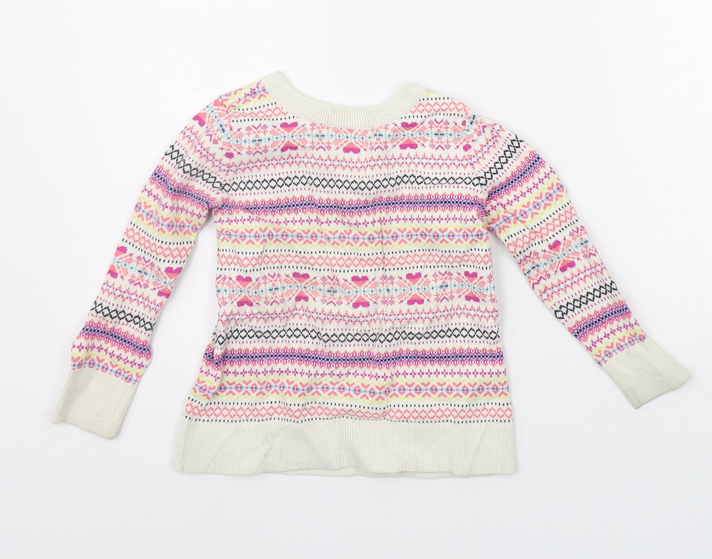 Gap Girls Pink Geometric  Pullover Jumper Size XS
