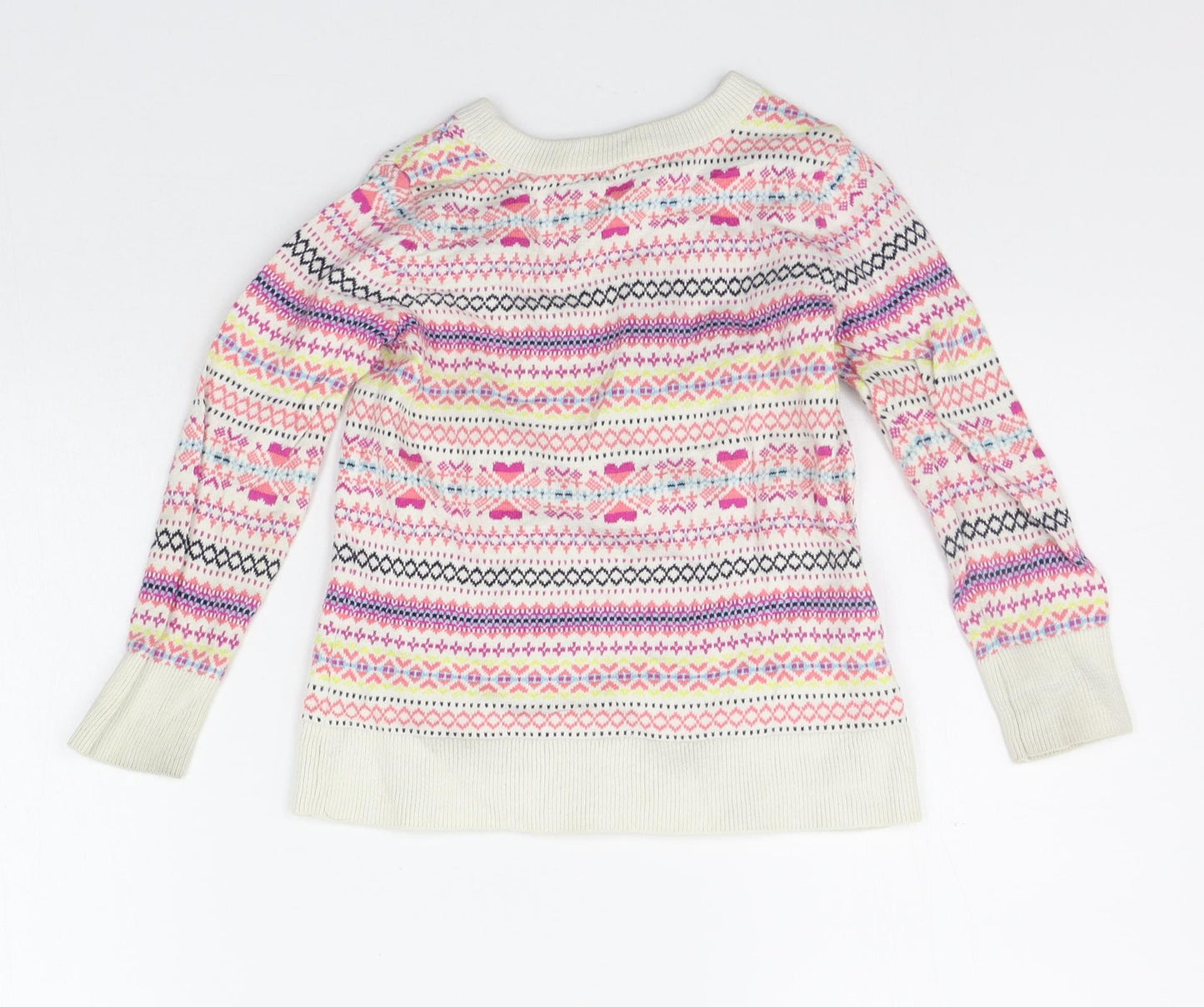 Gap Girls Pink Geometric  Pullover Jumper Size XS