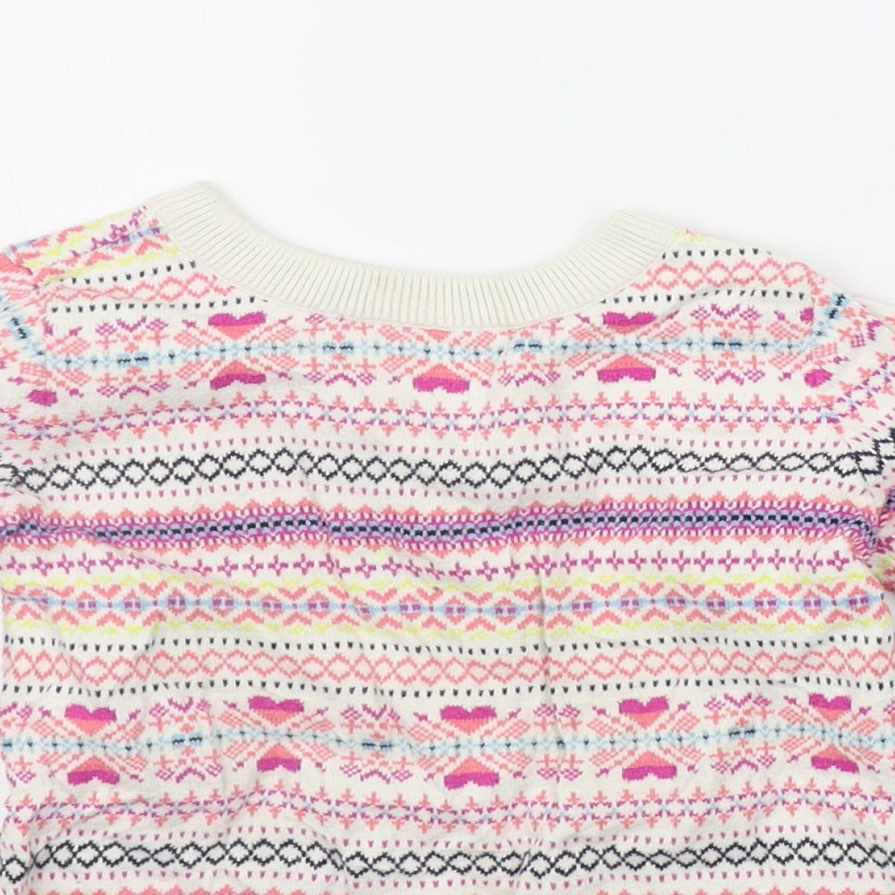 Gap Girls Pink Geometric  Pullover Jumper Size XS