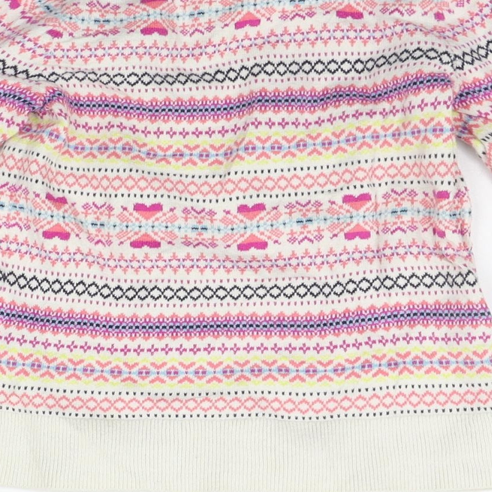 Gap Girls Pink Geometric  Pullover Jumper Size XS