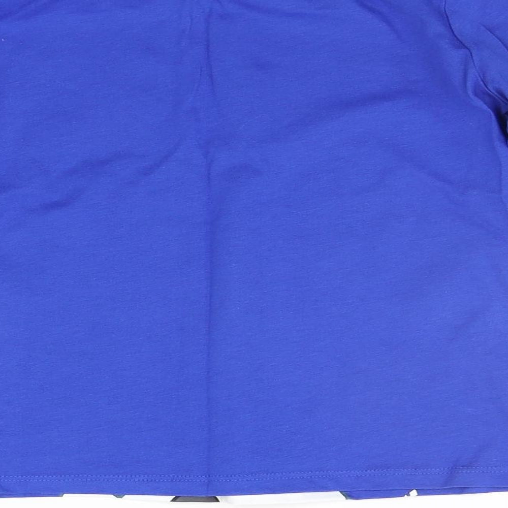 Primark Girls Blue Houndstooth  Basic Polo Size 6-7 Years  - details on chest
