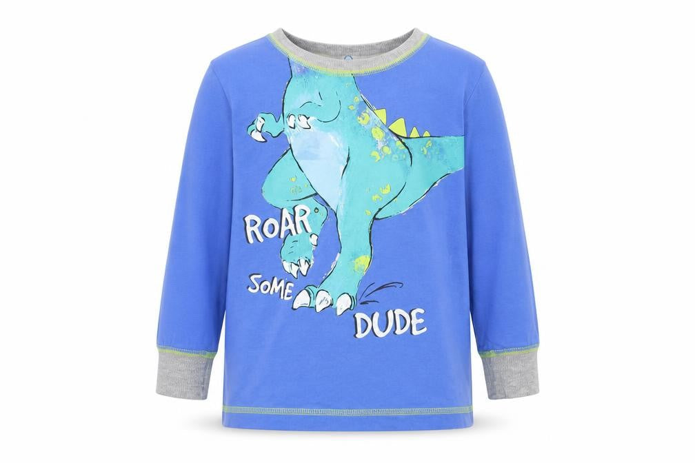 Matalan Girls Blue   Basic T-Shirt Size 4-5 Years  - DINOSAUR