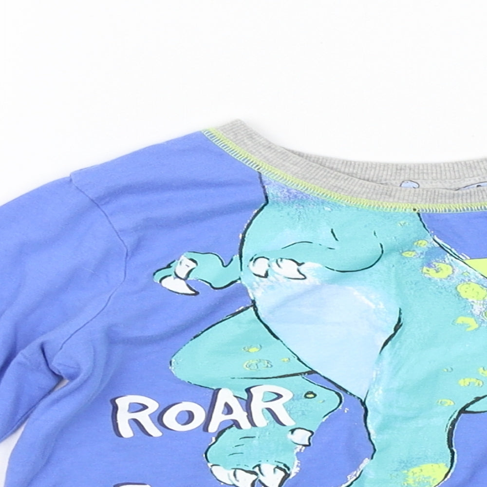 Matalan Girls Blue   Basic T-Shirt Size 4-5 Years  - DINOSAUR