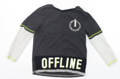 Additional front view of George girls’ grey basic t-shirt, size 4-5, years