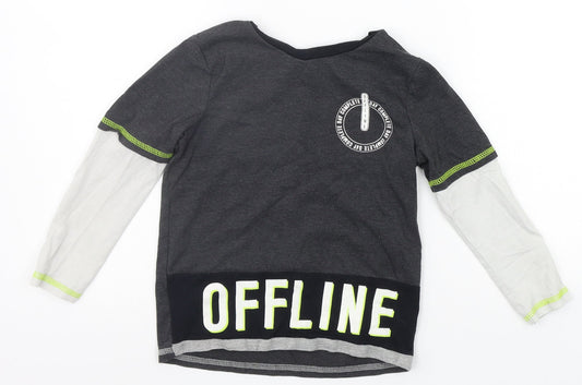 George Girls Grey   Basic T-Shirt Size 4-5 Years