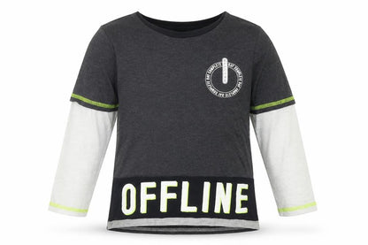 Front view of George girls’ grey basic t-shirt, size 4-5, years