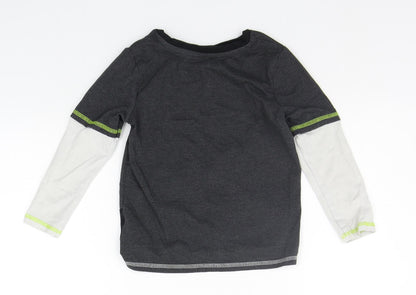Back view of George girls’ grey basic t-shirt, size 4-5, years