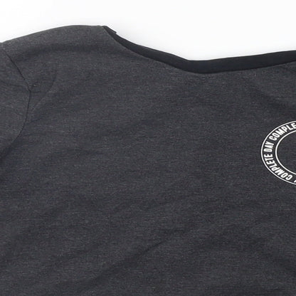 Close-up detail of George girls’ grey basic t-shirt, size 4-5, years