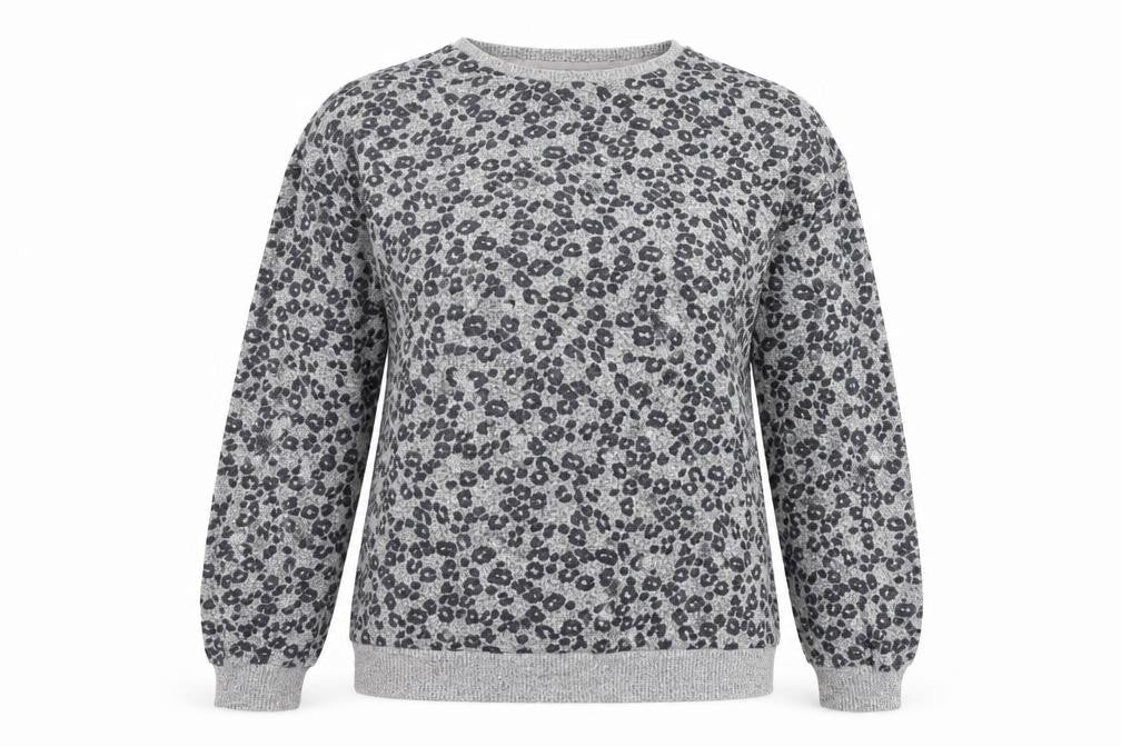 Next Womens Grey Animal Print  Pullover Jumper Size M