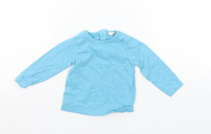 Additional front view of John Lewis boys’ blue basic t-shirt, size 0-3, months
