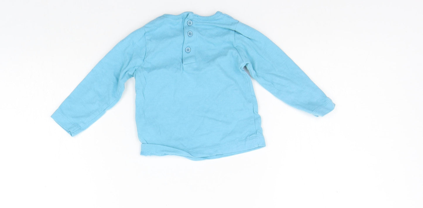 John Lewis Boys Blue   Basic T-Shirt Size 0-3 Months