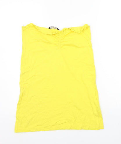 Preloved Dorothy Perkins Womens Yellow   Basic T-Shirt Size 10 - Front
