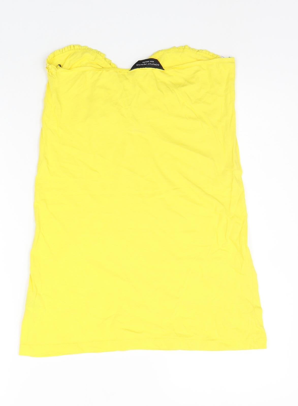 Dorothy Perkins Womens Yellow   Basic T-Shirt Size 10
