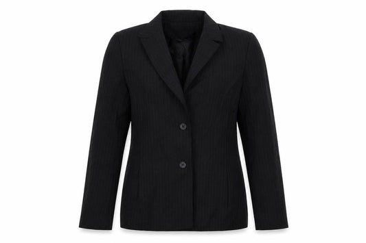 George  Womens Black Striped  Jacket Blazer Size 10