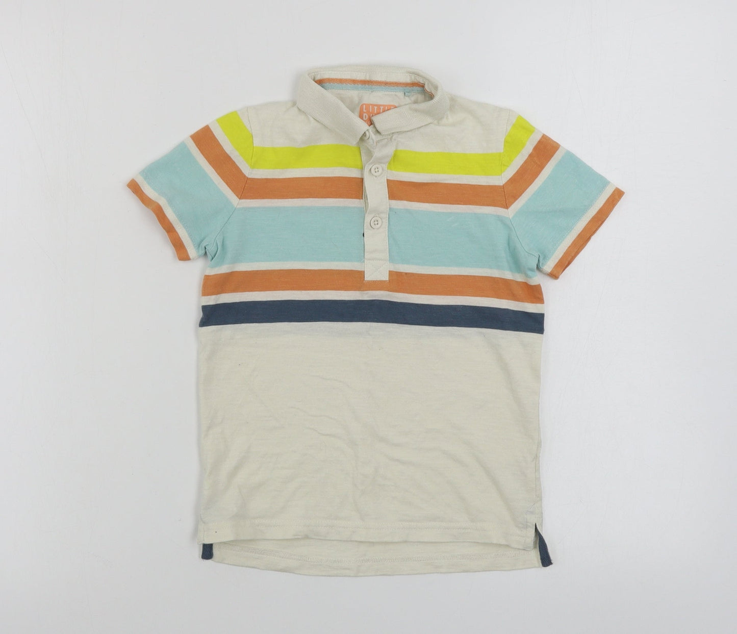 TU Boys Beige Striped  Basic Polo Size 5-6 Years