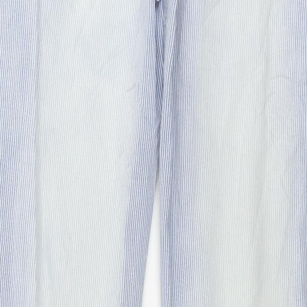 Blue Motion   Womens Blue Striped  Straight Jeans Size 10 L28 in