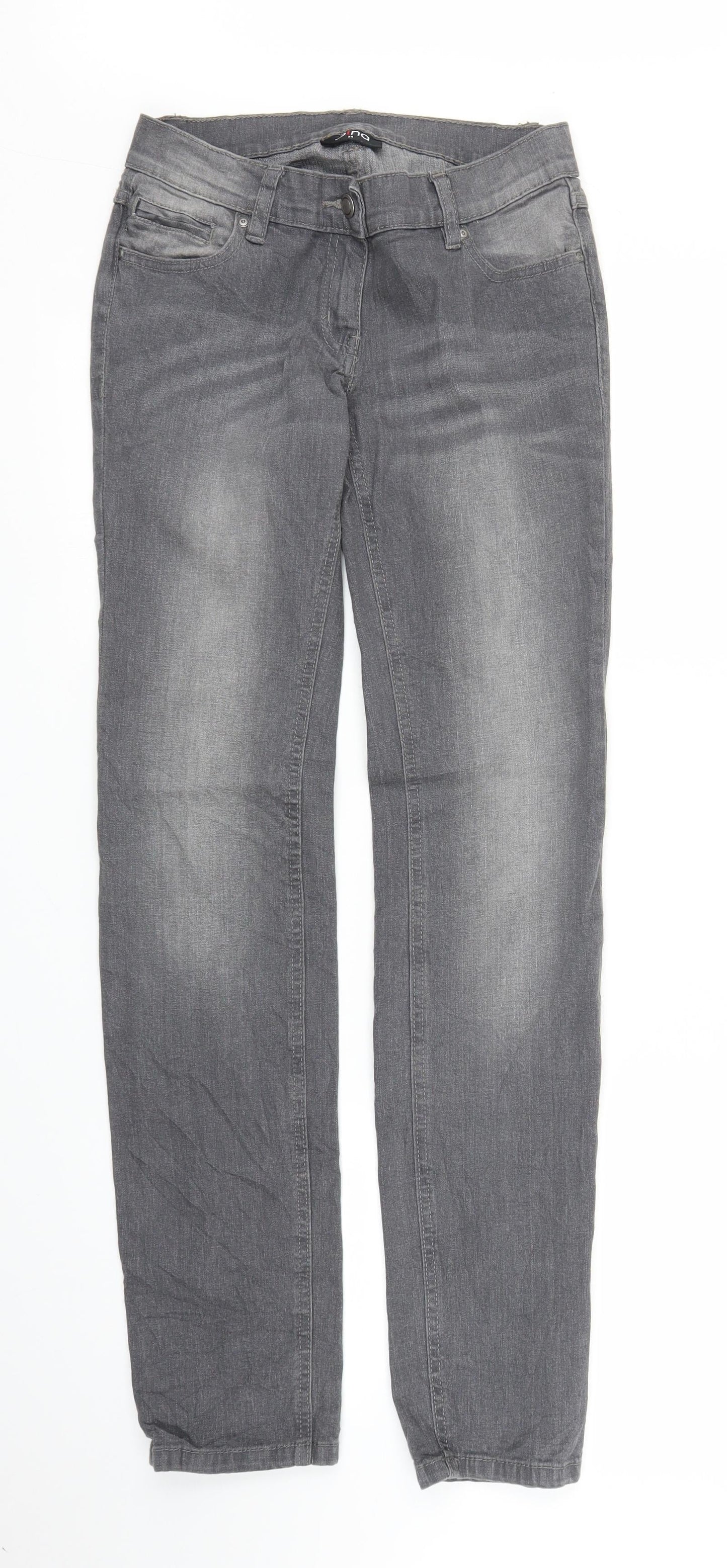 Gina Womens Grey  Denim Straight Jeans Size 6 L31 in