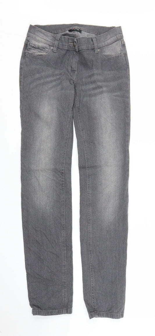 Gina Womens Grey  Denim Straight Jeans Size 6 L31 in