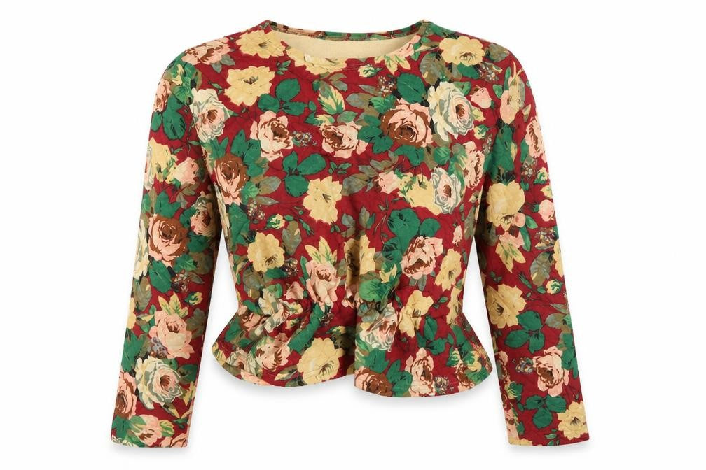 Preworn Womens Purple Floral  Basic Blouse Size S