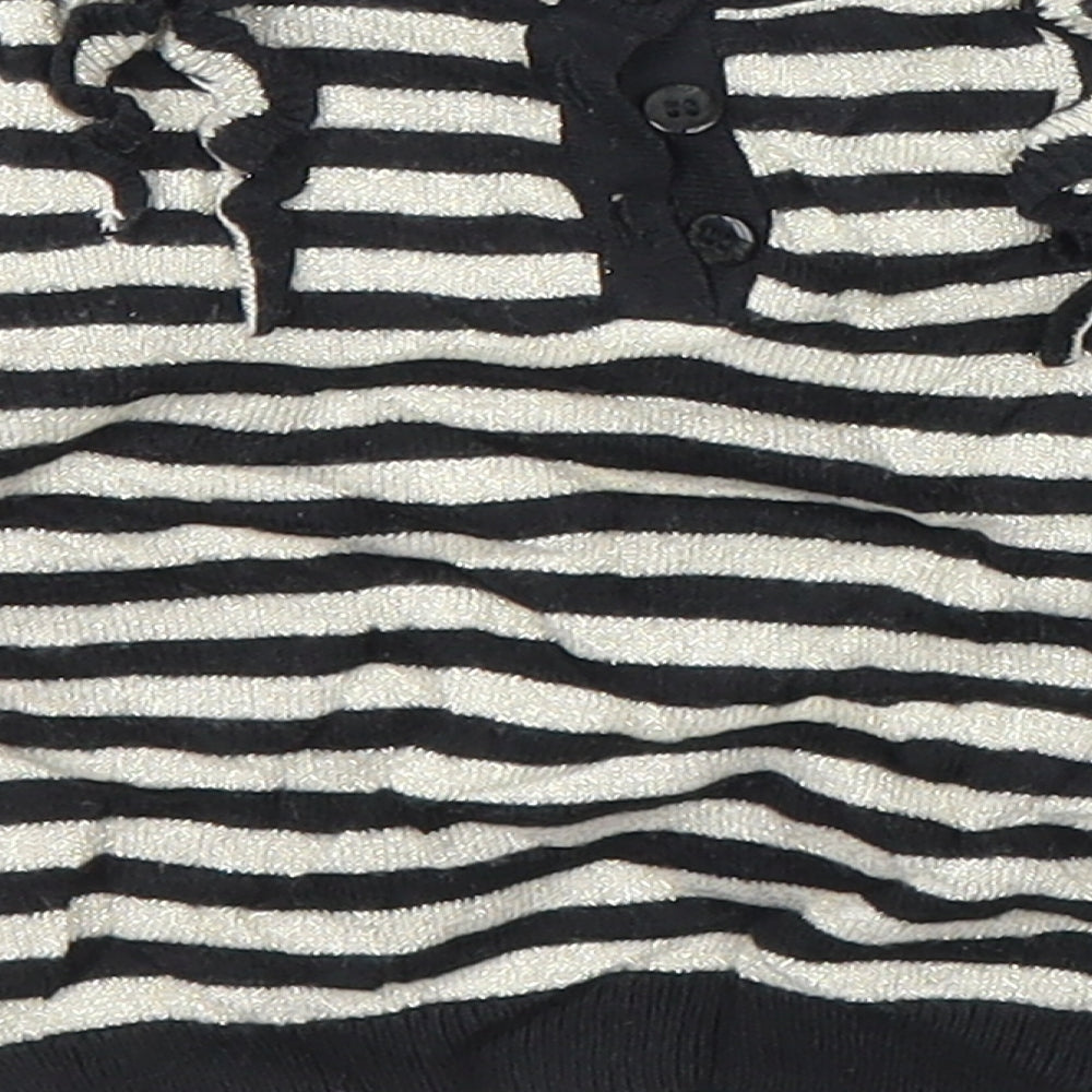 Baby K Girls Black Striped  Cardigan Jumper Size 6-9 Months