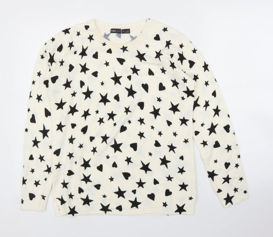 M&S Womens Ivory   Pullover Jumper Size 12