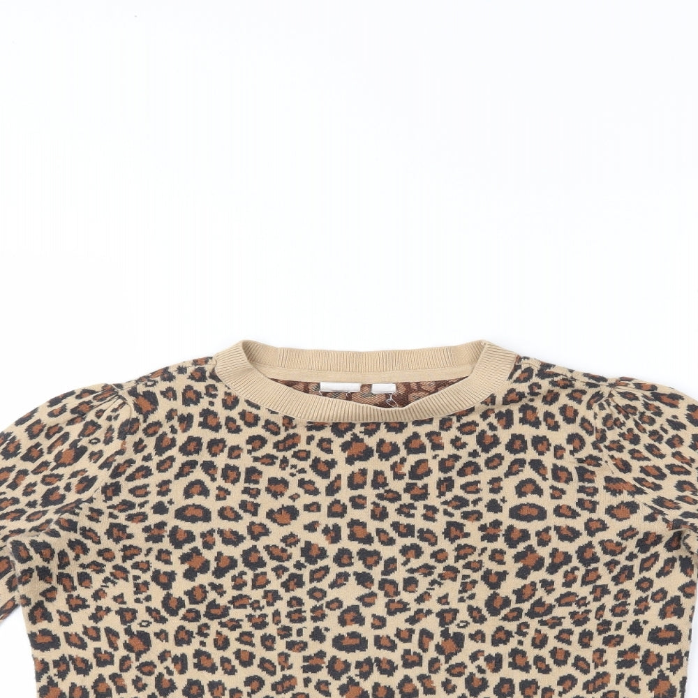 Gap Girls Brown Animal Print  Pullover Jumper Size XL